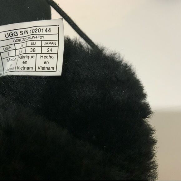 Ugg Naiyah Lace Back Genuine Shearling Boot Black Suede Size 7/38 1020144 - Picture 13 of 14